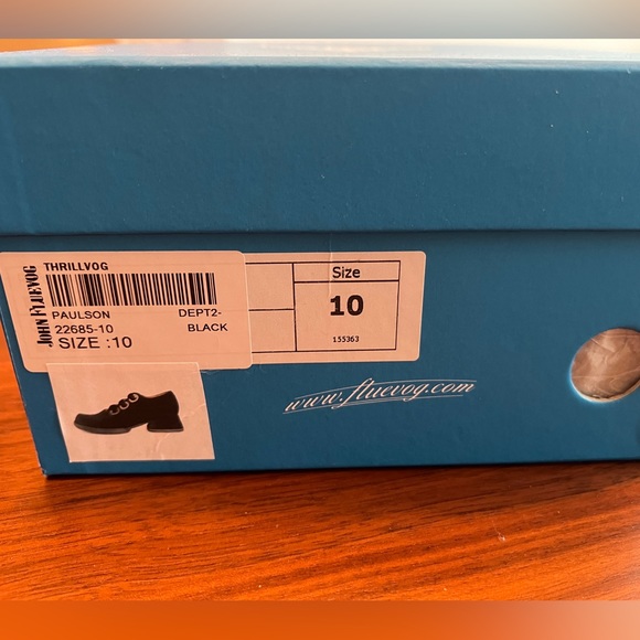 John Fluevog Thrillvogs Paulson Sz 10W black velvet like new - Picture 6 of 6